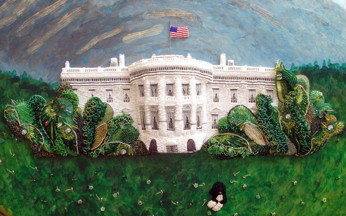 TAKEN BY STORM beaded White House oval painting wall art Barack Obama
