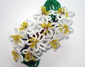 APPLE BLOSSOM corsage French- beaded flower pin