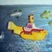 THE HIJACK beaded Beatles Yellow Submarine painting - relief wall art