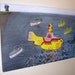THE HIJACK beaded Beatles Yellow Submarine painting - relief wall art