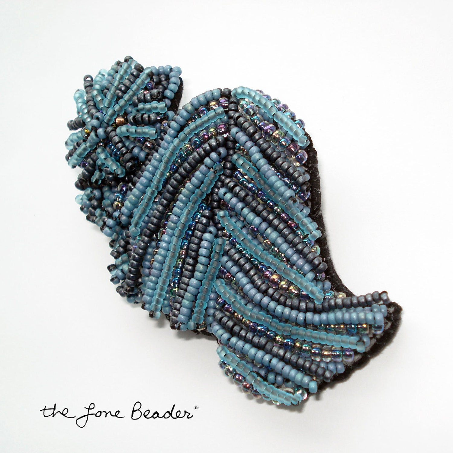 Rare Blue Persian Longhair Cat - Beaded Art Jewelry Pin/ Pendant (Ready to ship)