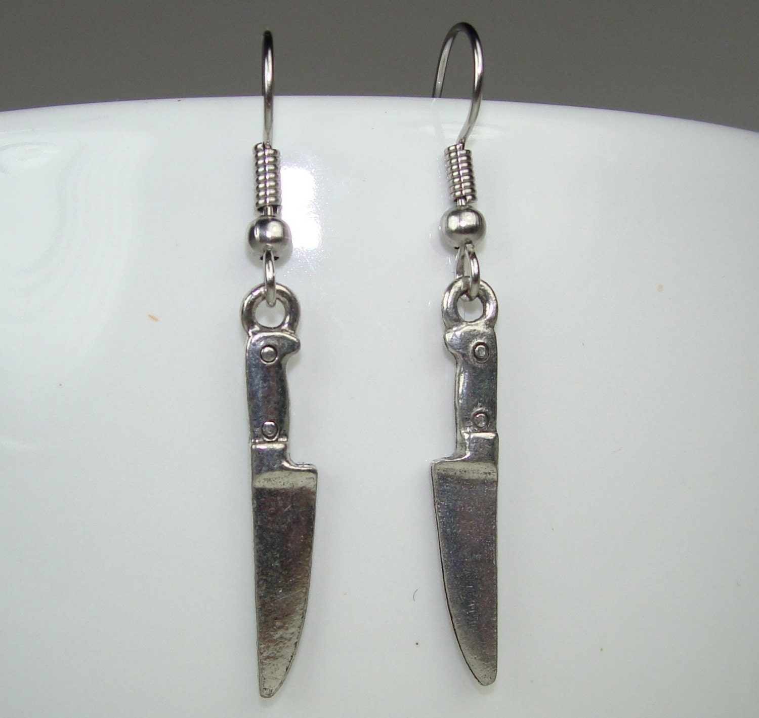 Psycho Knife Charm Earrings (no blood)