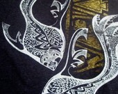 Hemp Mens T-shirt Psychedelic Fish Skull Azteca Tribal