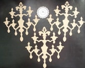 84 -  Chipboard Chandelier Large Hanging Chandelier Chipboard Die Cuts Heavy 38pts Store Quality Set of 3 by Annie42 on Etsy