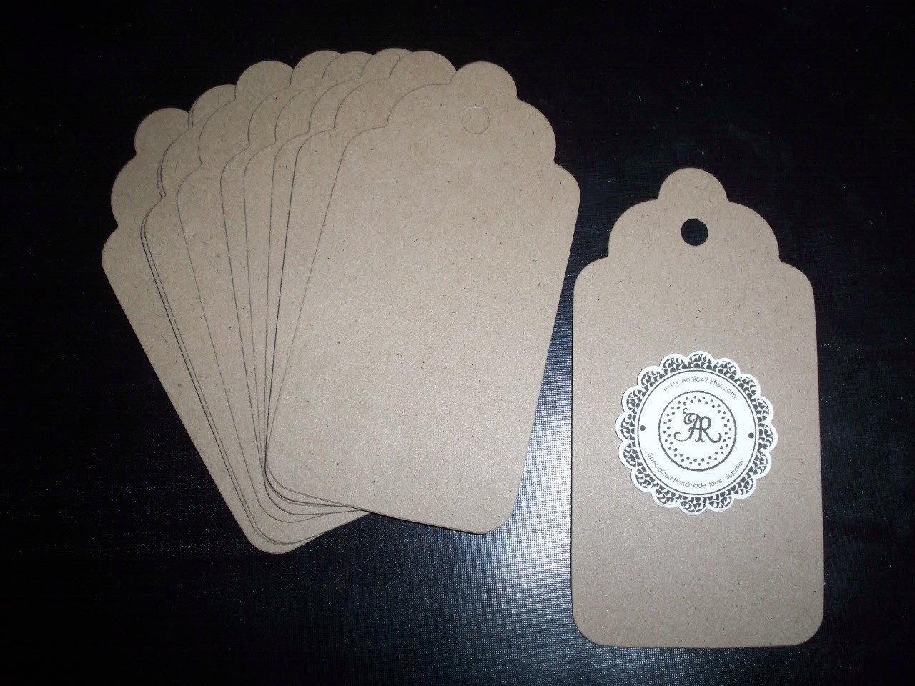 Brown Paper Kraft Cardstock, Big Scallop Top Escort Cards, Labels Wish Tree Tags, Mini Notes, Journaling Spot Set of 12