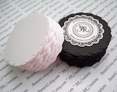 Scallop Circles Die Cuts Cardstock Paper Punches Set of 24 the Tuxedo Pack BLACK and WHITE by Annie42 - AR Creations on Etsy