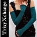 TRIXY XCHANGE-Extra Long Dark Green Cable Knit Striped Arm Warmers Fingerless Gloves Covers Arm Sleeves Armwarmers Legwarmers Leg warmers