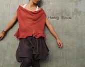 Hailey Blouse...Mixed silk earth red (M-L)