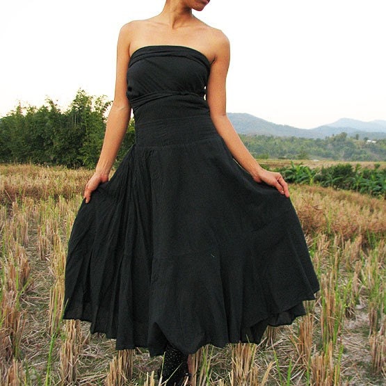 If I could maxi dress...Black..1 dress 10 ways to wear, M,L,XL,XXL