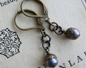 Lavender Freshwater Pearl Earrings . Purple Earrings - Jane Austen Earrings