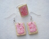 Cherry Toaster Pastry and Earring Combo Miniature Food Jewelry