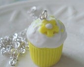 Luscious Lemon Cupcake Necklace Miniature Food Jewelry