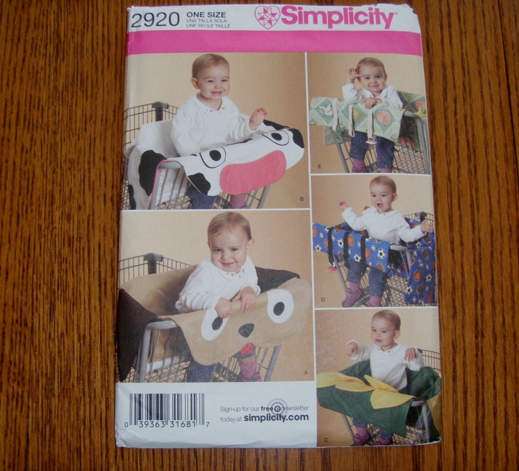 Simplicity 2920 Babies Pattern for Grocery Cart Covers by norrich