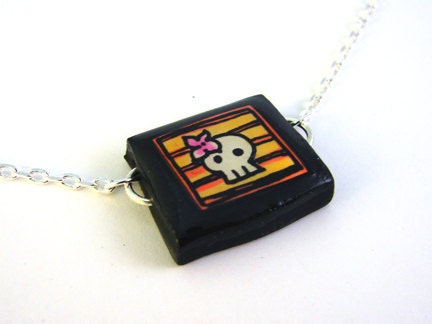 Yellow Tiny Skull Necklace