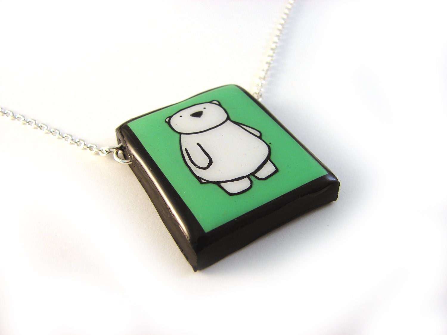 Green Polar Bear Necklace