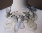 I Will Fly Away - Blue, Green and Seafoam Butterflies Necklace - Made to Order