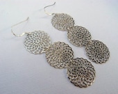 Earrings Silver Flower Stacks on Sterling