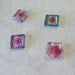 Magnet Set 4 1 Inch Square Glass Colorful Celtic Designs