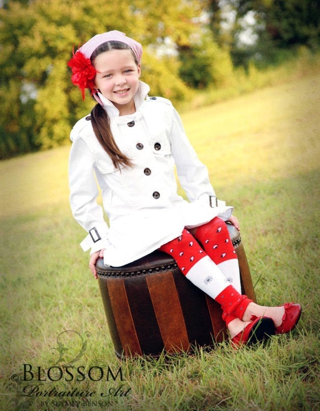 Crawler Covers Baby Leg Warmers---Red with Pink Strawberries--Always Ships Within 24 Hours OR LESS