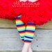 Crawler Covers Baby Leg Warmers---Rainbow Thin Striped--Always Ships Within 24 Hours OR LESS