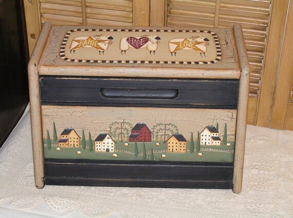 Primitive Bread Box by SimpleSassafras on Etsy