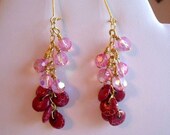 Handcrafted - Chandelier Pink Sugar Berries Earrings