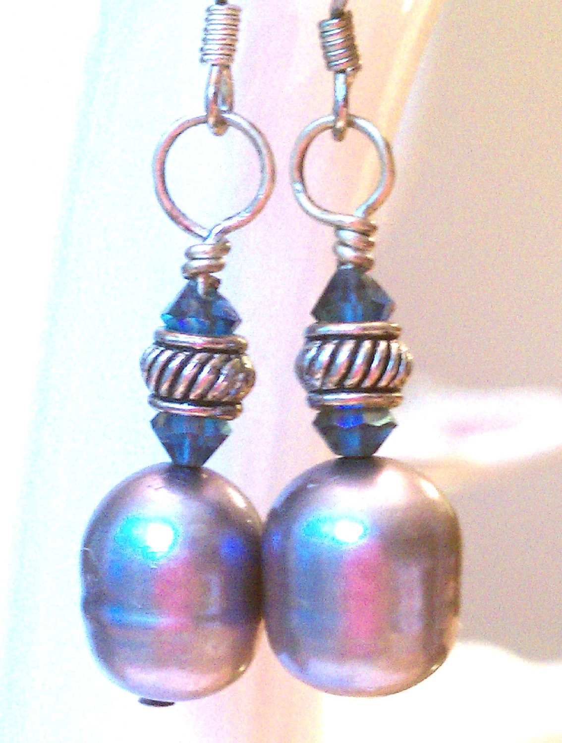 Soft Grey Pearls & Touch of Blue