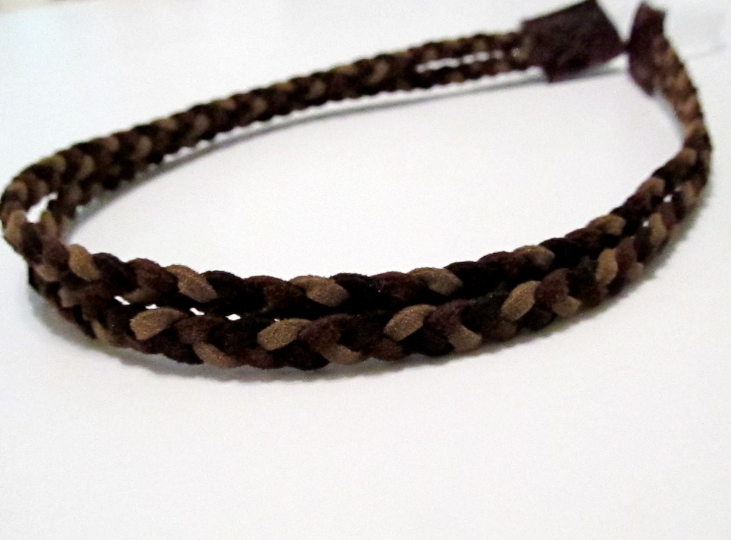 Skinny Double Stranded Braided Headband in Bohemian Coffeehouse