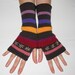 Fall / Winter MERINO blend hand knitted fingerless gloves with snowflakes in CHOCOLATE ...