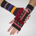 Fall / Winter MERINO blend hand knitted fingerless gloves with snowflakes in CHOCOLATE ...