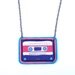 Cassette tape necklace turquoise pink purple