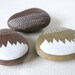three handpainted beach pebbles // mountain range 3 // by natasha newton