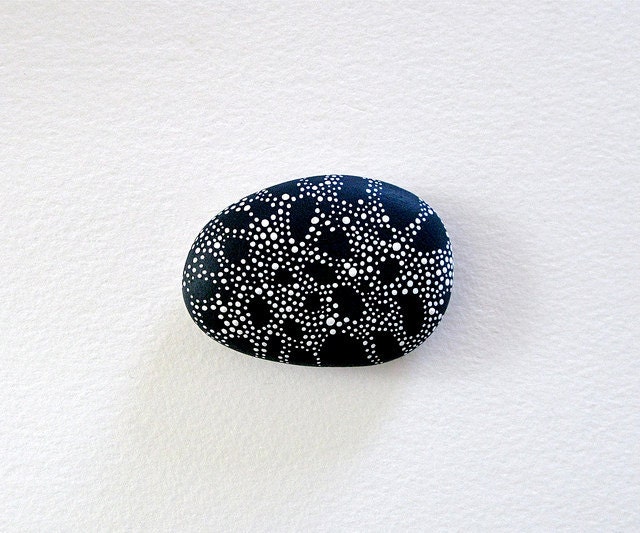 handpainted beach pebble . small constellations stone 2 . by natasha newton