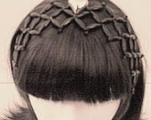 Black Hairband, Stretchy - Chou-chou is Handmade with a Stretching Beading Technique