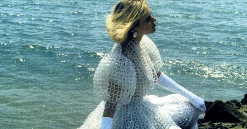Vintage Inspired Wedding Dress, Crystal Beads / Aurora Borealis Finish - Lalik is OOAK Luxury Bridal and Fairy Tale Gown fully hand weaved