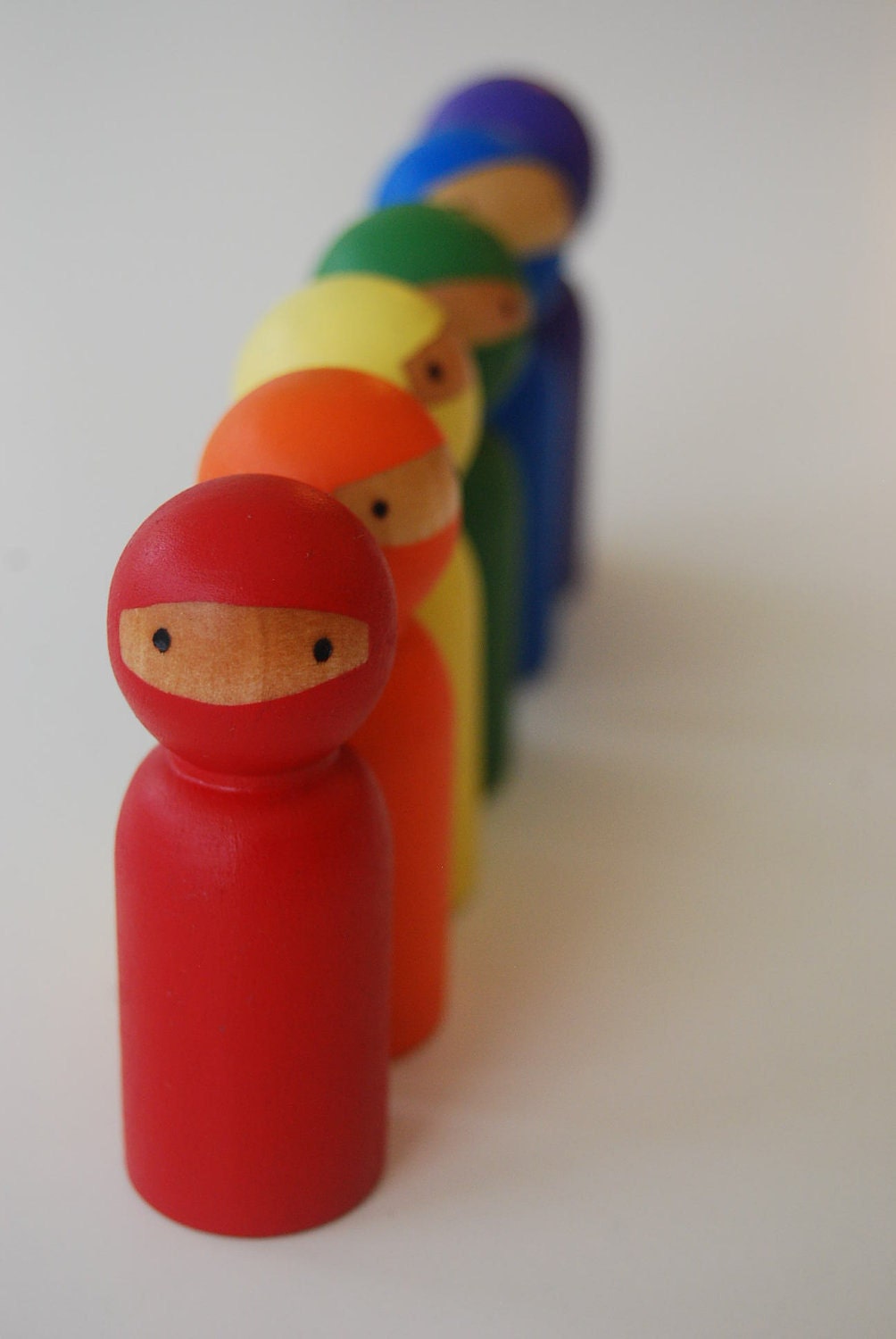 Wooden Ninja Toy People - Rainbow