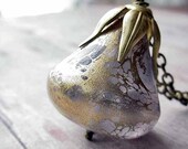 Lavender Pendant Necklace Gold Smoky Gray Wedding Romantic Vintage Feminine Purple Amethyst Grey Gift for Her