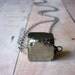 Pyrite Cube Pendant Rustic Metallic Silver Gold Gemstone Necklace Gunmetal Chain Unisex Gift Box