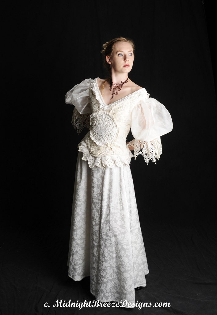 Ready to Wear , Victorian Style Wedding Bridal Gown Dress -PRICE REDUCED -  OOAK