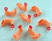 8 Vintage Foot Charms