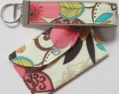 Mini Wallet and Key Fob Set in Michael Miller Cream Floral Charm and Sandi Henderson Autumn Petal Party
