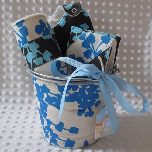 READY TO SHIP Spoiled Baby Gift Set in Amy Butler Pine and Ivory Coriander