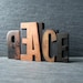 RESERVED for apsara45 - PEACE - Vintage Letterpress Word