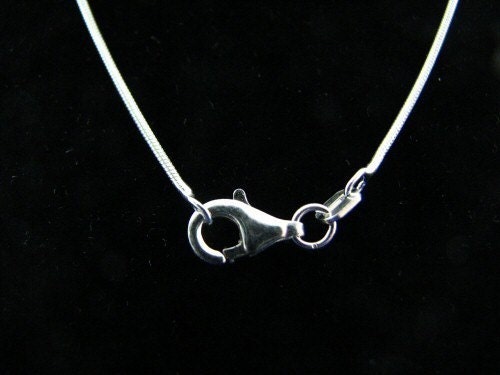 18 inch Snake Chain with Lobster Clasp, 1.2mm Round, Sterling Silver 925 Solid