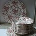 Grindley Tudor Rose Bouquet Transferware 4 Dessert Plates and 10 Berry Bowls