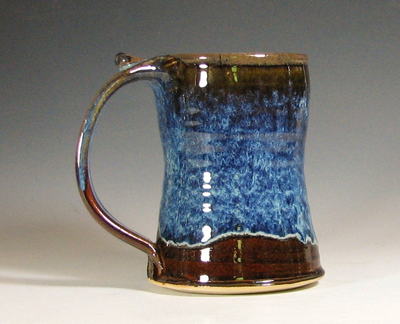 Beer tankard ceramic coffee mug stein cup glazed by hughespottery