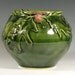 Vase decorative ceramic, oak leaf acorn pottery, home decor, hostess gift, glazed in green, handmade by hughes pottery