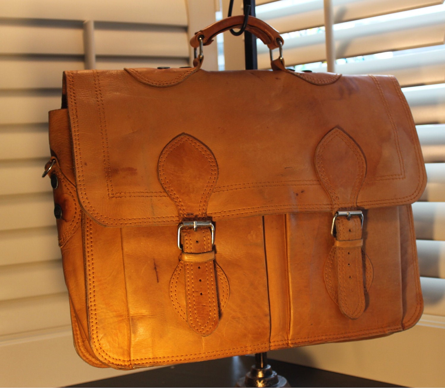 saddle leather briefcase