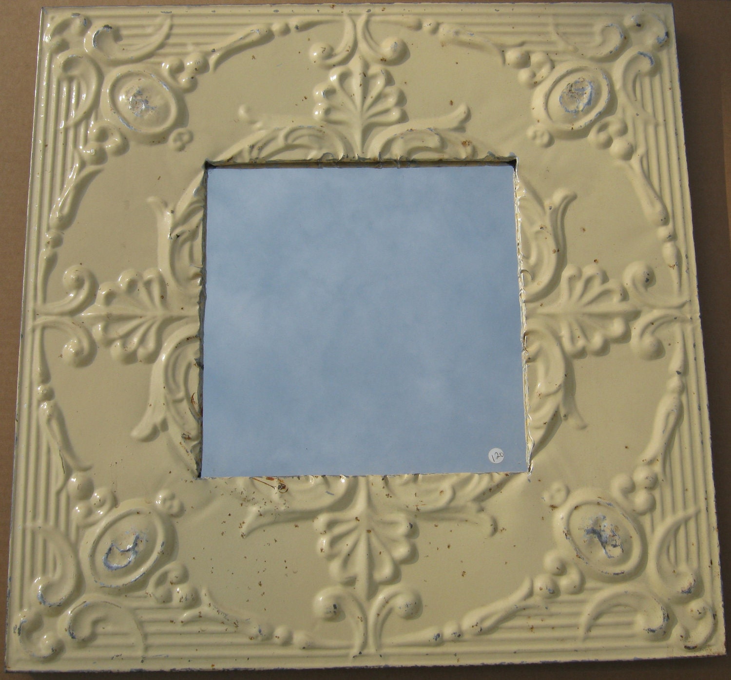 TIN CEILING Mirror Large Square Shabby Recycled CHIC S 384
