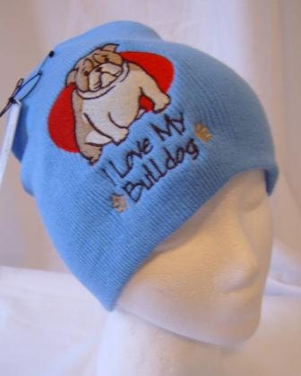 I Love My Bulldog Beanie Skullcap Hat Brown - RandomChoices